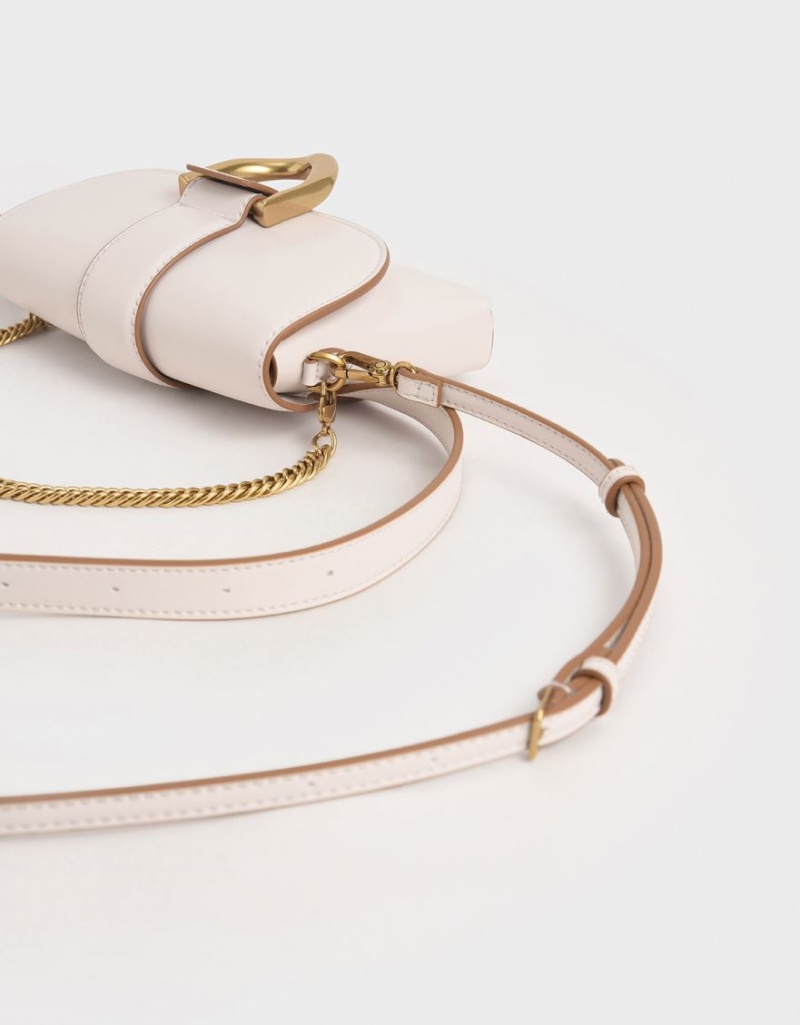 Geanta Crossbody Charles & Keith Gabine Roz Deschis | 184EYVFZC