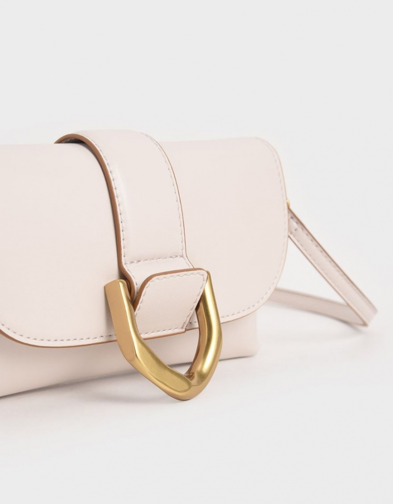 Geanta Crossbody Charles & Keith Gabine Roz Deschis | 184EYVFZC