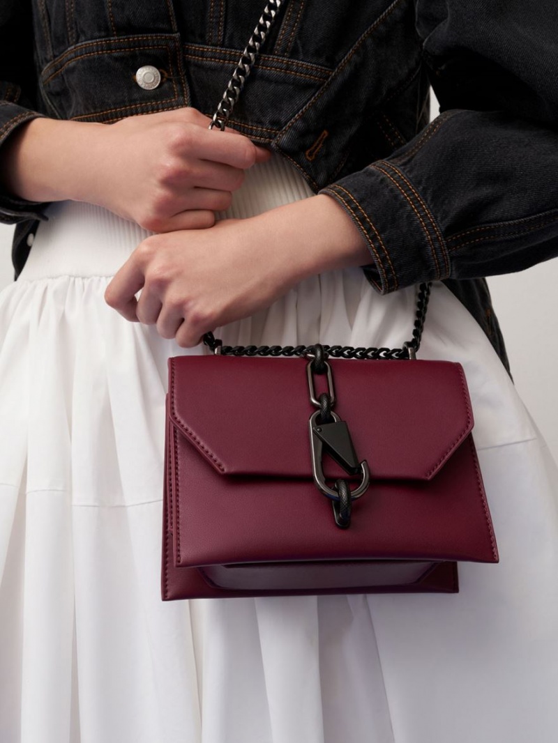 Geanta Crossbody Charles & Keith Metallic Accent Turn-Lock Visinii | 962TBDWPO