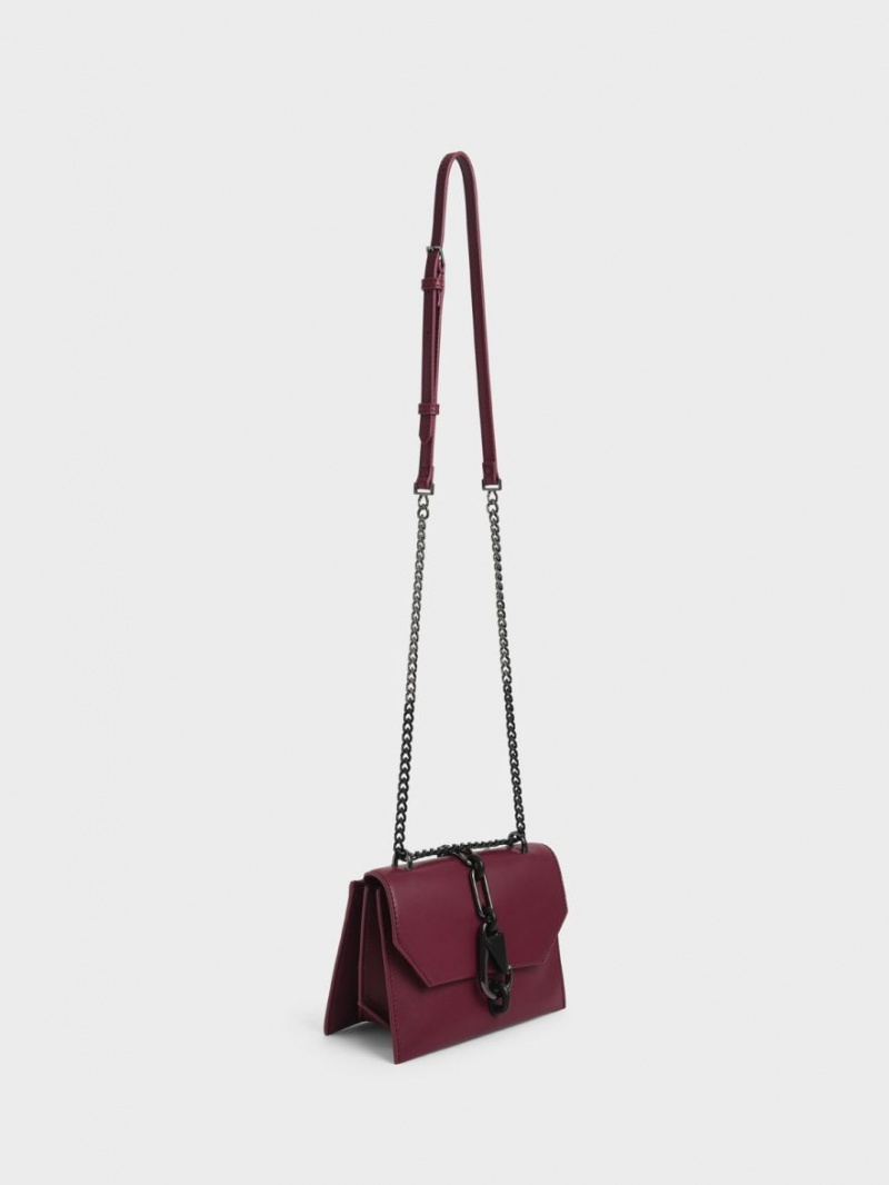 Geanta Crossbody Charles & Keith Metallic Accent Turn-Lock Visinii | 962TBDWPO