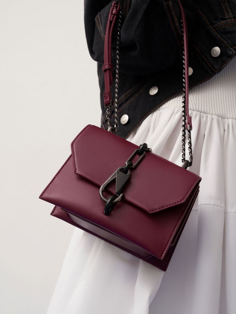 Geanta Crossbody Charles & Keith Metallic Accent Turn-Lock Visinii | 962TBDWPO