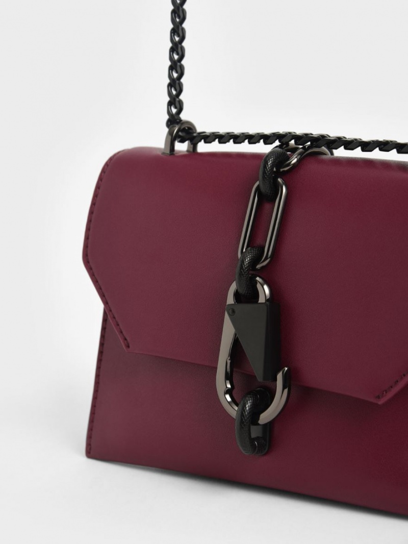 Geanta Crossbody Charles & Keith Metallic Accent Turn-Lock Visinii | 962TBDWPO