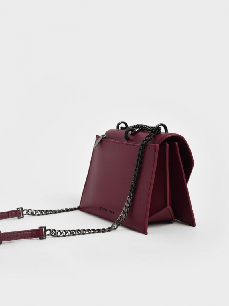 Geanta Crossbody Charles & Keith Metallic Accent Turn-Lock Visinii | 962TBDWPO