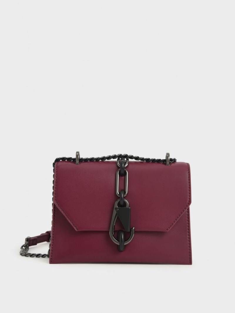 Geanta Crossbody Charles & Keith Metallic Accent Turn-Lock Visinii | 962TBDWPO