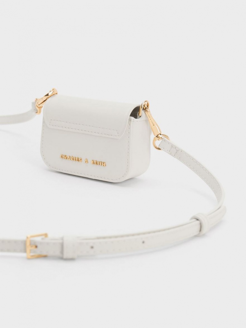 Geanta Crossbody Charles & Keith Micro Koa Albi | 802NDXVZY