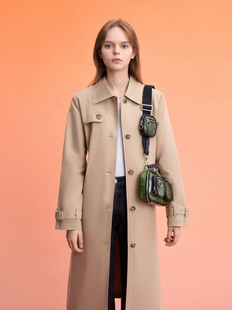 Geanta Crossbody Charles & Keith Multi-Pouch Verzi | 427GCKADI