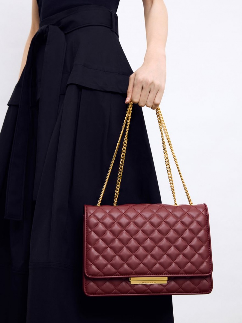 Geanta Crossbody Charles & Keith Push-Lock Matlasat Visinii | 970MTXKWO