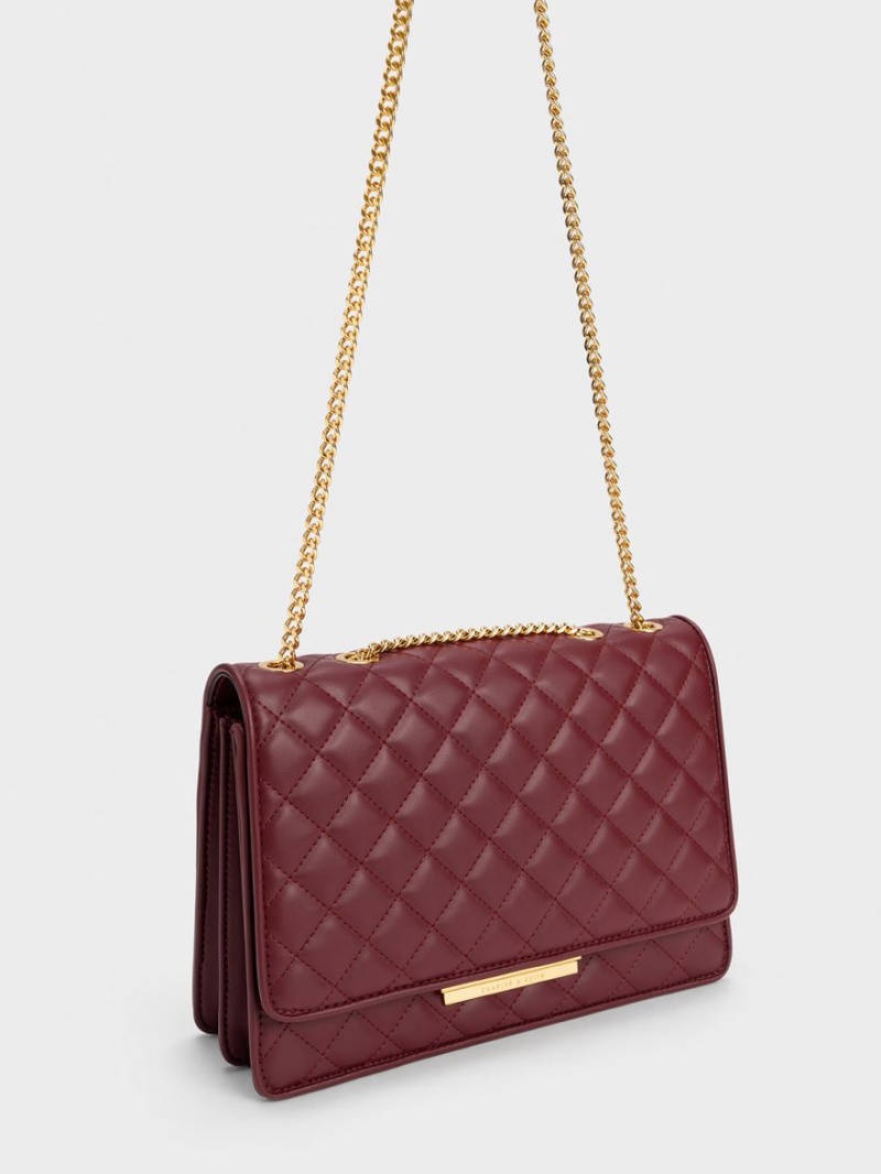 Geanta Crossbody Charles & Keith Push-Lock Matlasat Visinii | 970MTXKWO