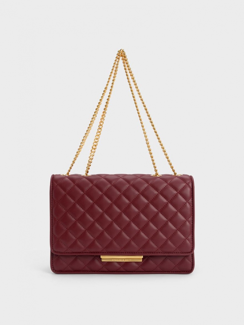 Geanta Crossbody Charles & Keith Push-Lock Matlasat Visinii | 970MTXKWO