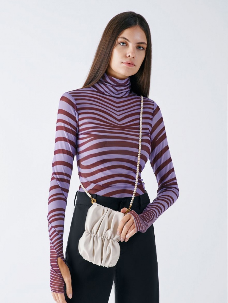 Geanta Crossbody Charles & Keith Ruched Bead-Handle Albi | 041WHNUYT