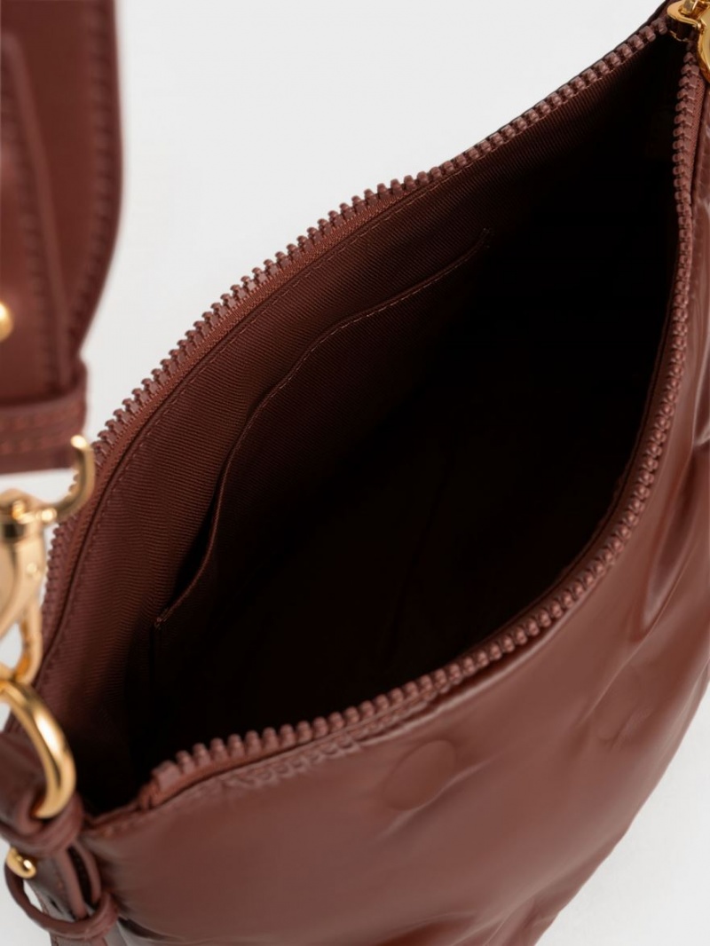 Geanta Crossbody Charles & Keith Sianna Nailon Ciocolata | 968WYJOHM