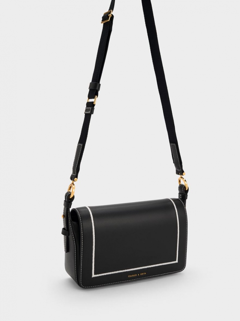 Geanta De Mana Charles & Keith Astra Chain Negrii | 283MHAYZK