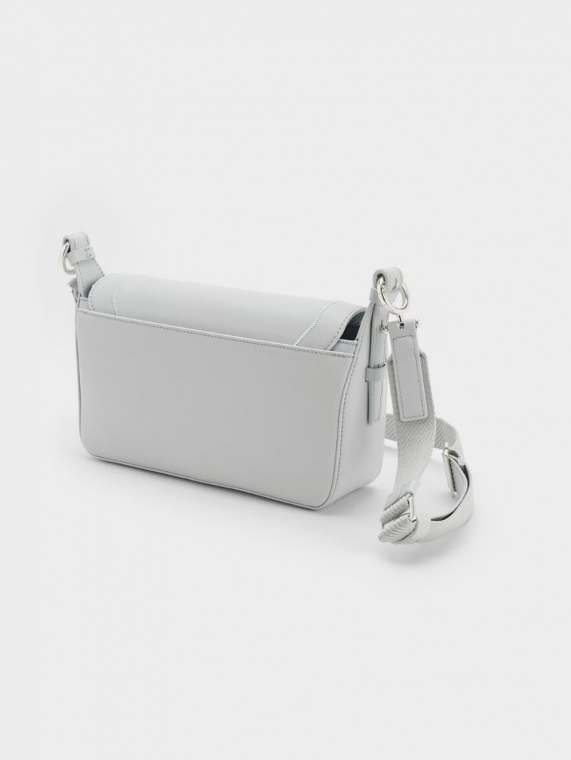 Geanta De Mana Charles & Keith Astra Chain Gri Deschis | 038KDBZYI
