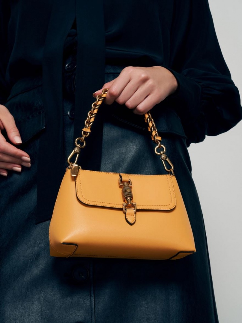 Geanta De Mana Charles & Keith Atlas Chain Muștar | 702JHFQMX