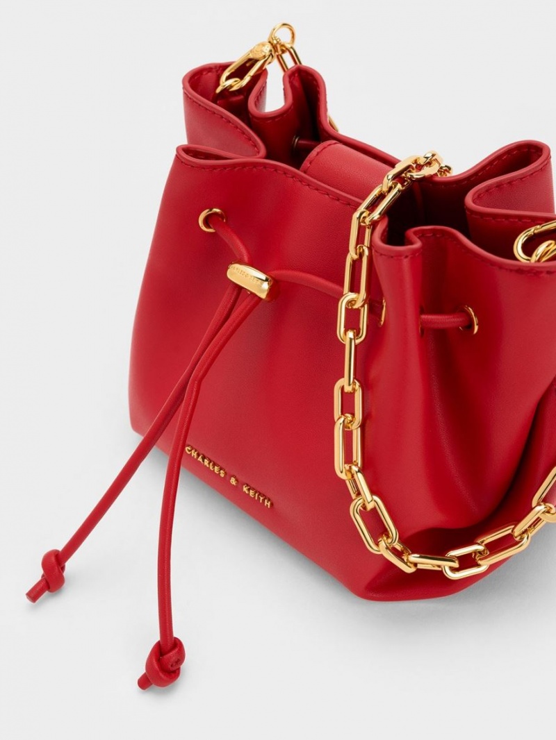 Geanta De Mana Charles & Keith Boaz Drawstring Top Rosii | 085VBCXES