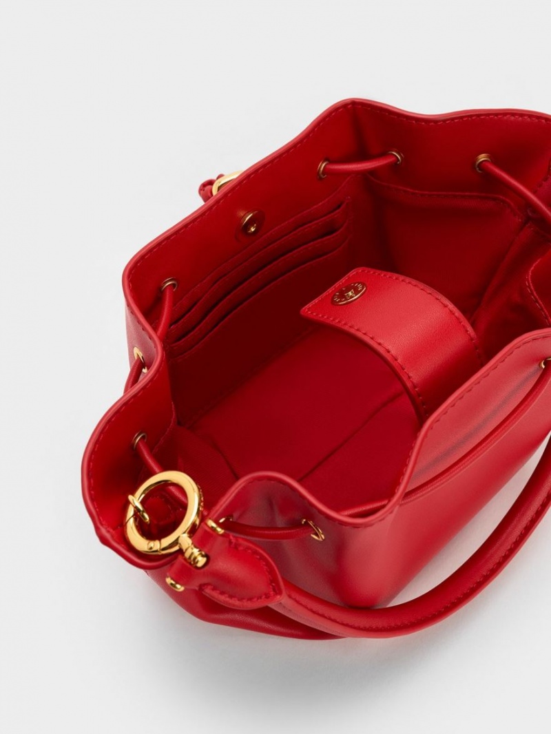 Geanta De Mana Charles & Keith Boaz Drawstring Top Rosii | 085VBCXES