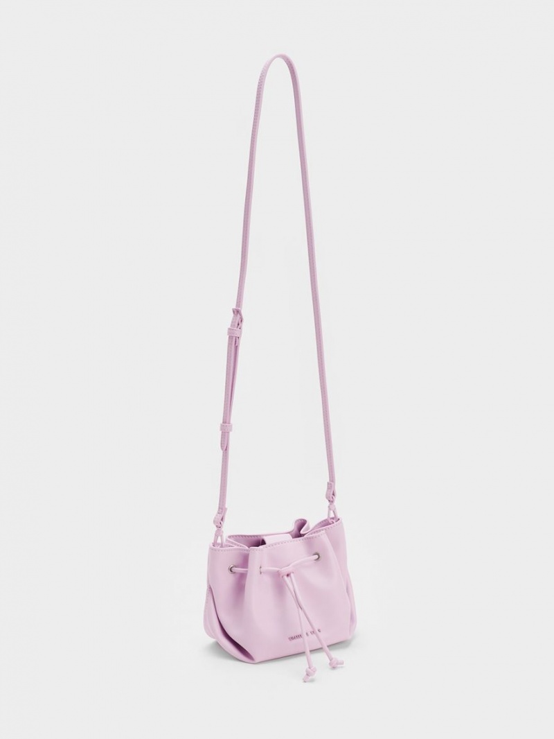 Geanta De Mana Charles & Keith Boaz Drawstring Top Violet | 705GAPELD