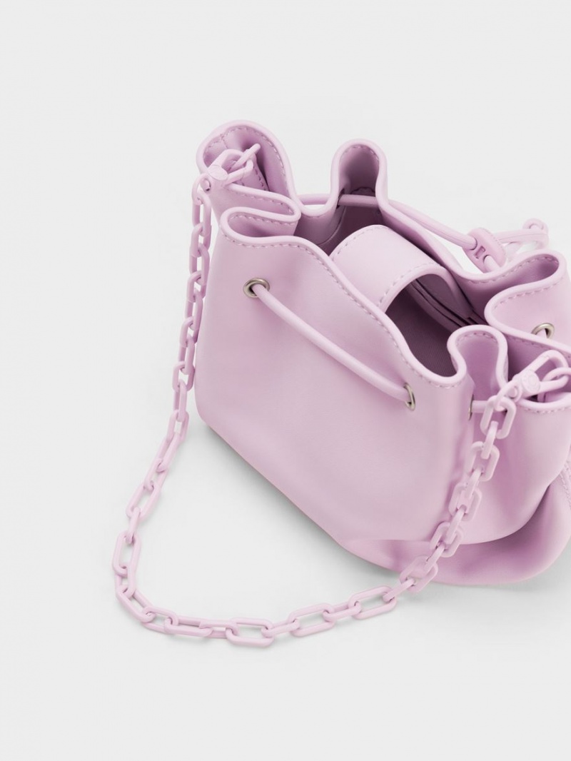 Geanta De Mana Charles & Keith Boaz Drawstring Top Violet | 705GAPELD