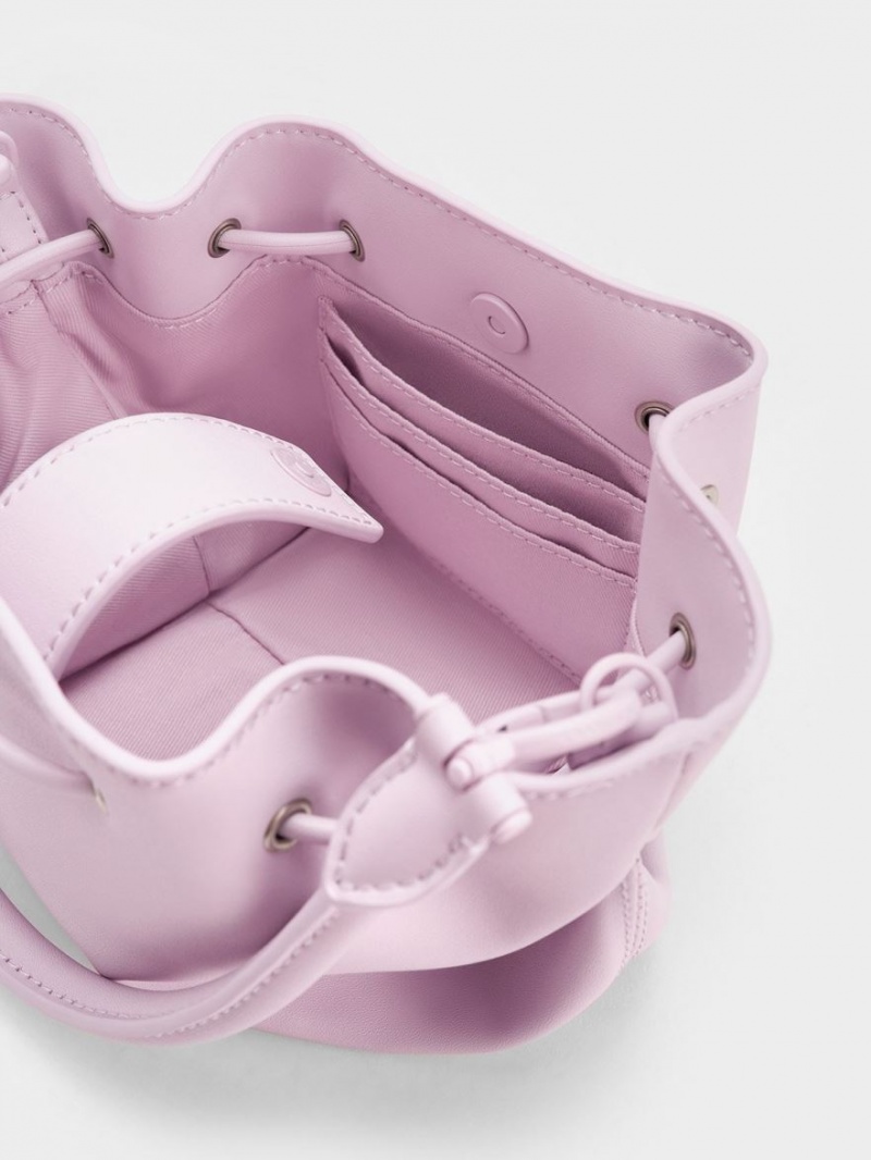 Geanta De Mana Charles & Keith Boaz Drawstring Top Violet | 705GAPELD