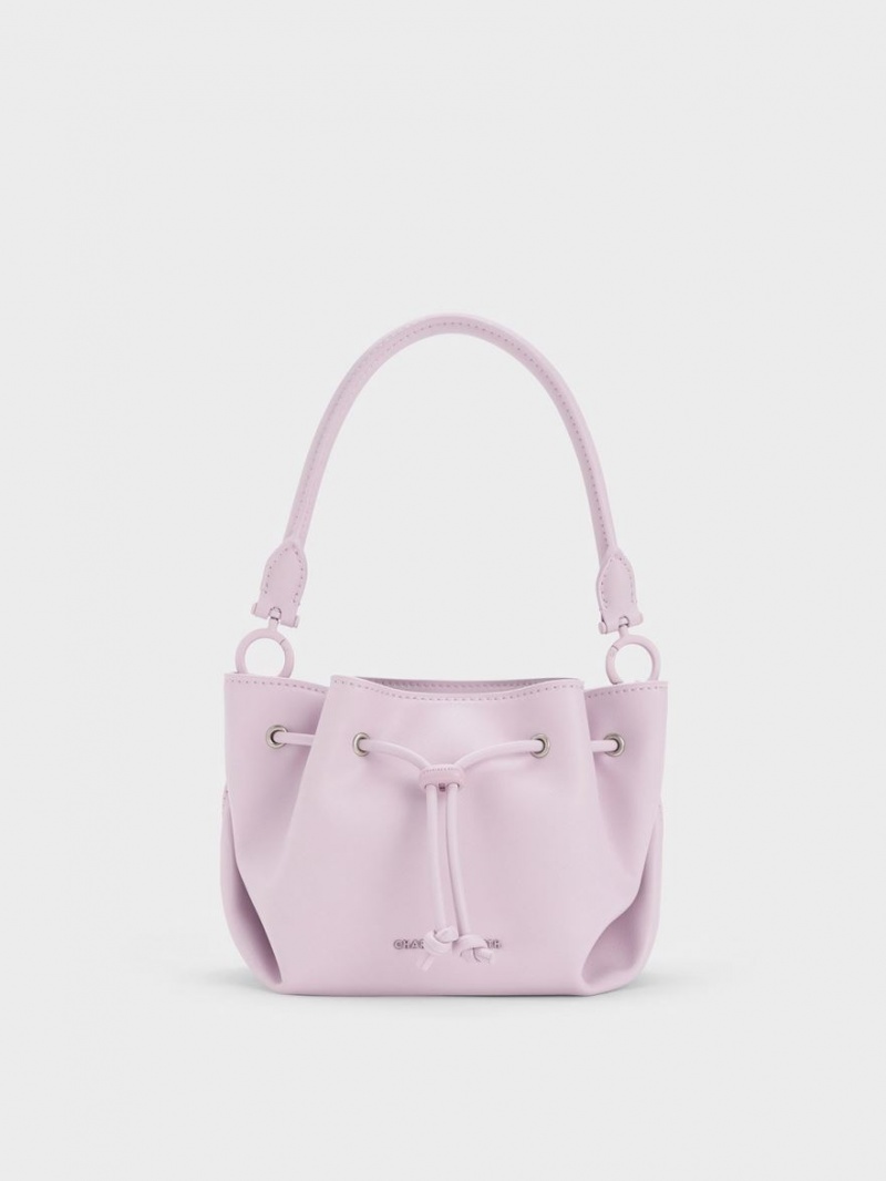 Geanta De Mana Charles & Keith Boaz Drawstring Top Violet | 705GAPELD