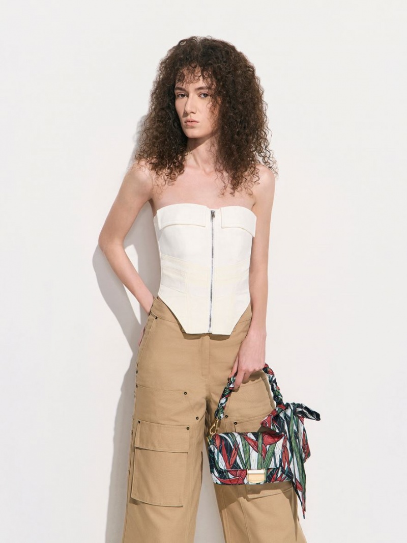 Geanta De Mana Charles & Keith Botanical Print Fabric Wrapped Colorati | 648MTGKUC