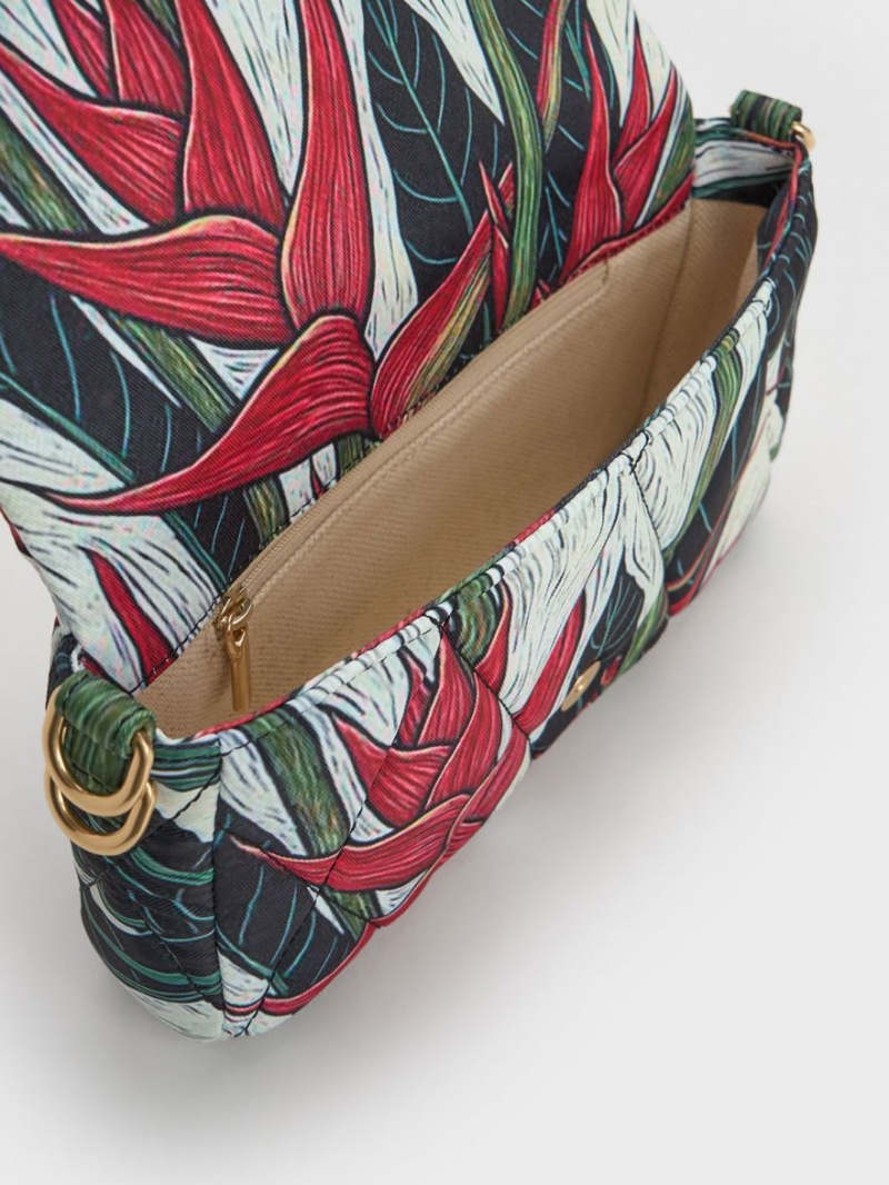 Geanta De Mana Charles & Keith Botanical Print Fabric Wrapped Colorati | 648MTGKUC