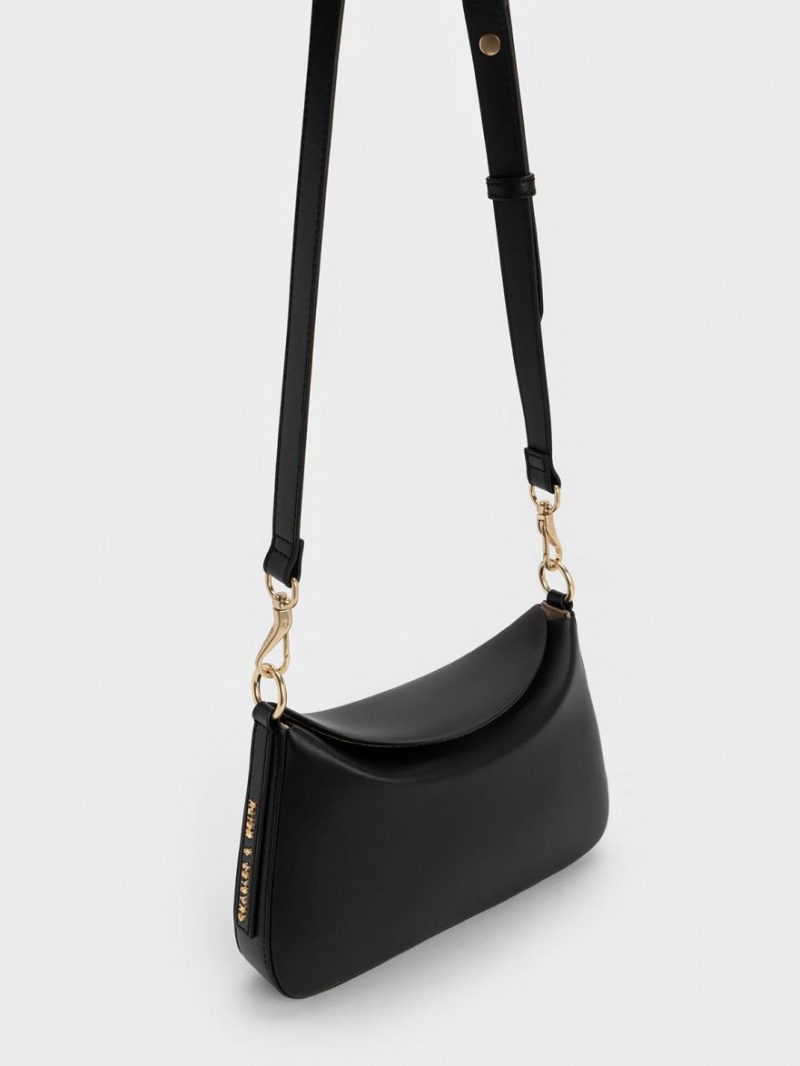 Geanta De Mana Charles & Keith Catena Chain Negrii | 438JDYTBW