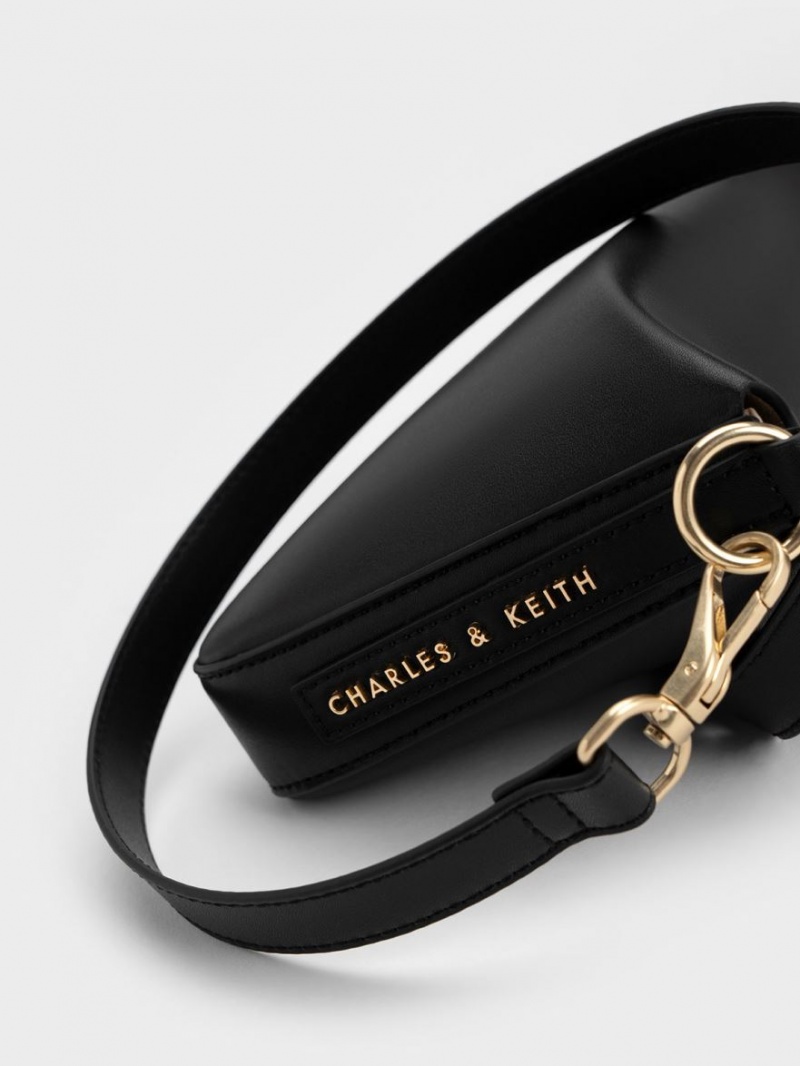 Geanta De Mana Charles & Keith Catena Chain Negrii | 438JDYTBW