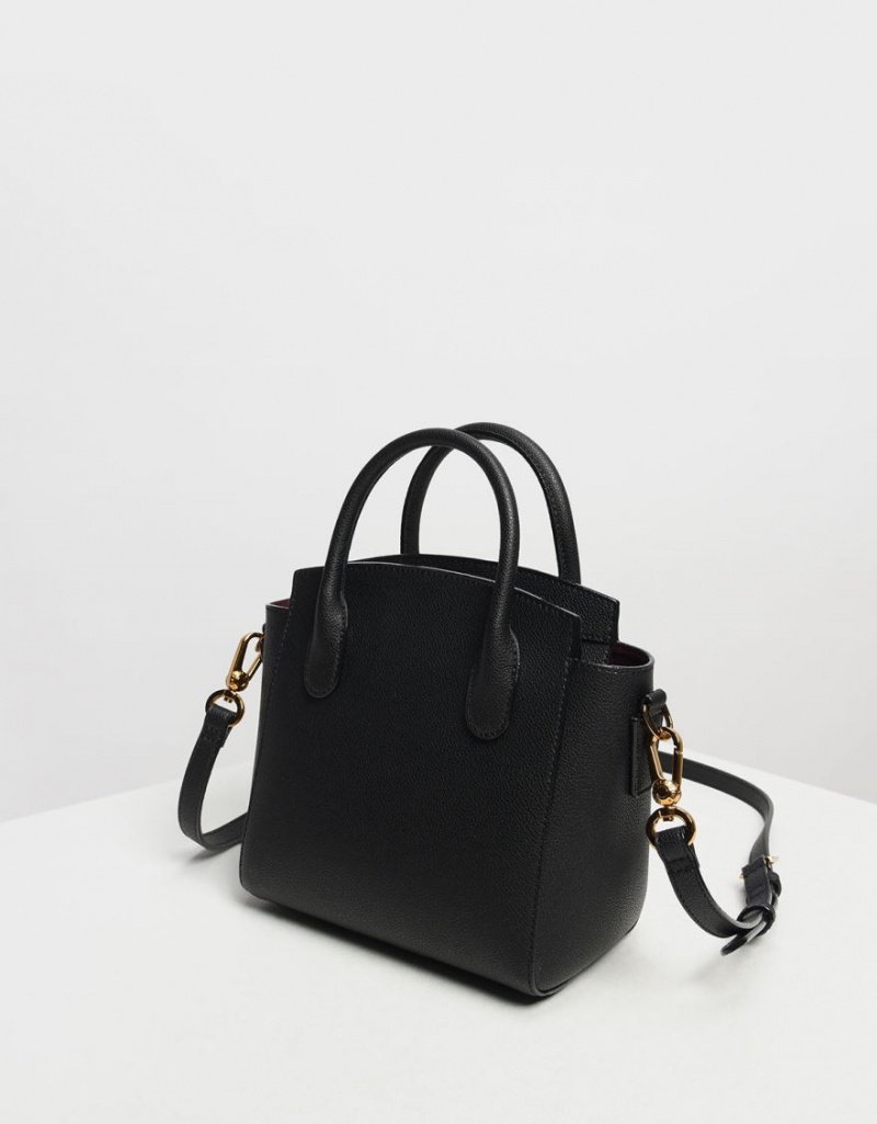 Geanta De Mana Charles & Keith Clasici Double Top Negrii | 071DQMSBN