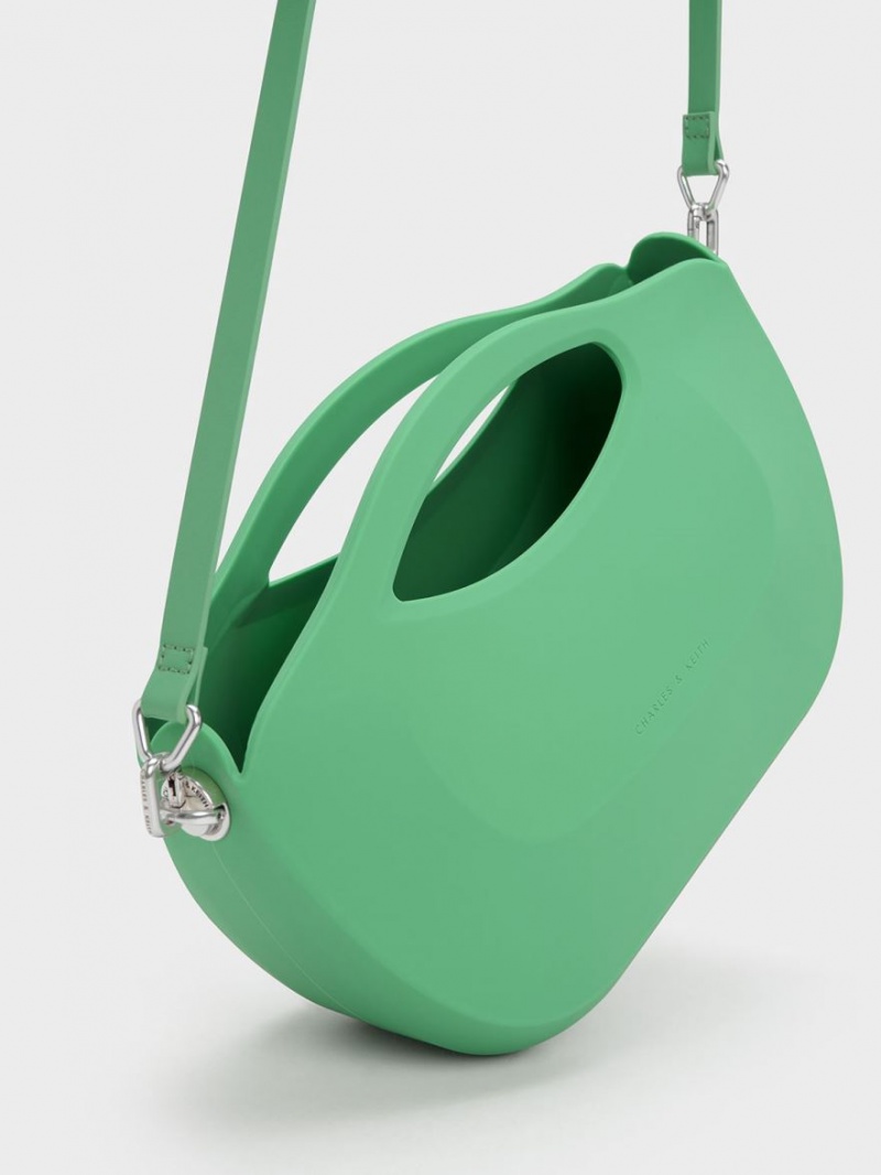 Geanta De Mana Charles & Keith Cocoon Curved Verzi | 859PMZWYG