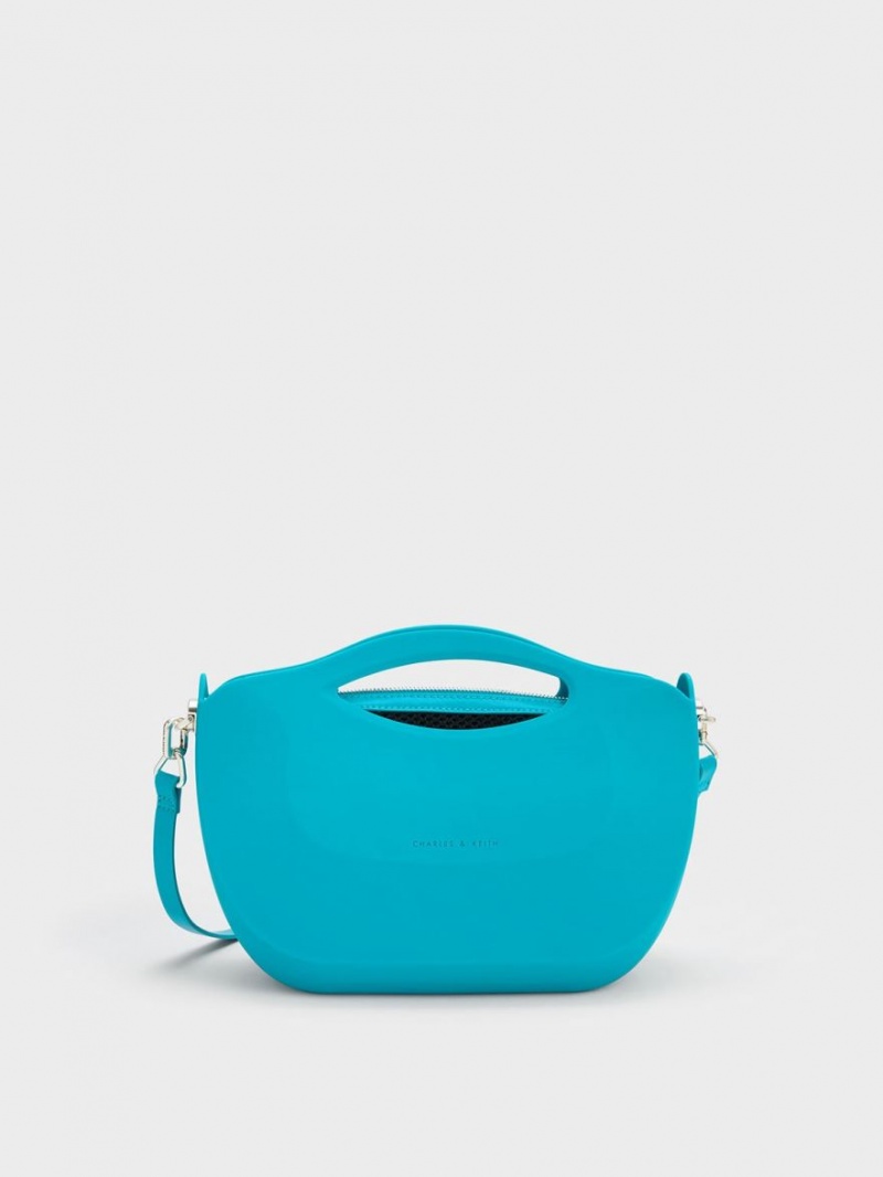 Geanta De Mana Charles & Keith Cocoon Curved Albastri | 630RDMWBK