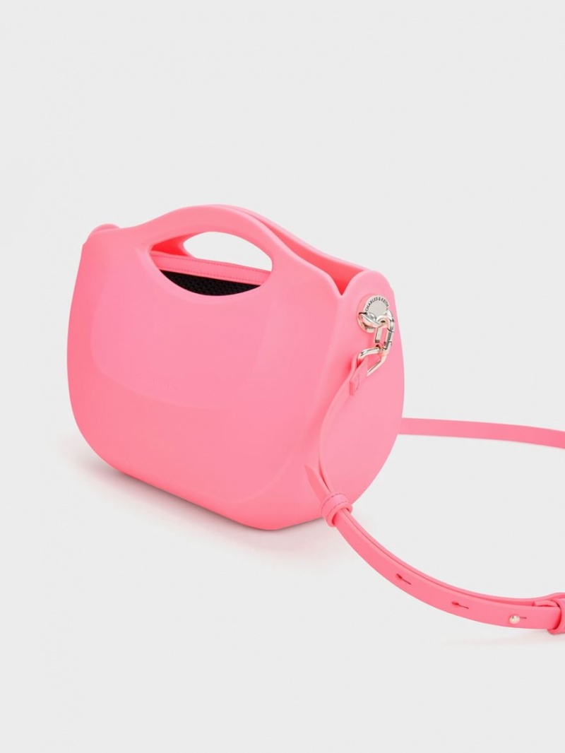 Geanta De Mana Charles & Keith Cocoon Curved Roz | 359PGVMQL