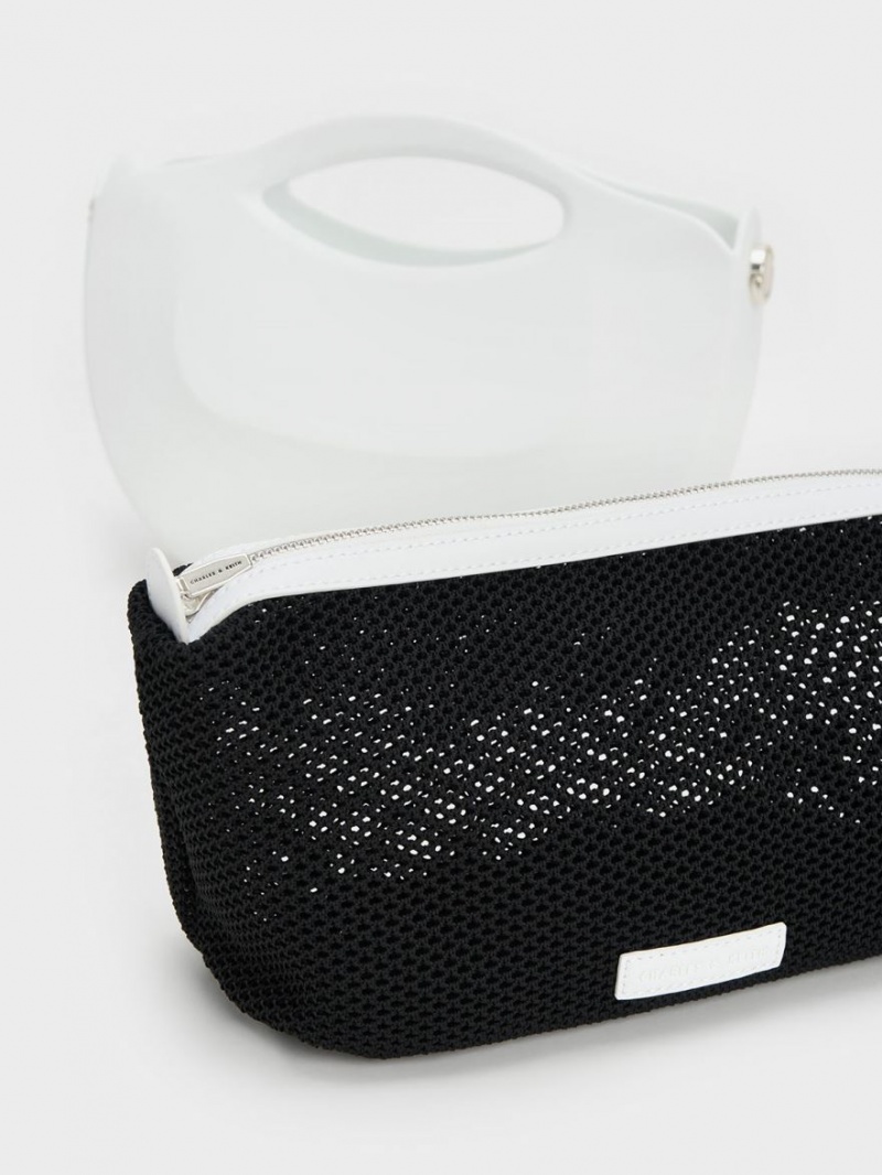 Geanta De Mana Charles & Keith Cocoon Curved Albi | 049DYNAFT