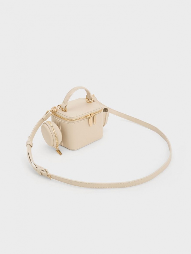 Geanta De Mana Charles & Keith Gaia Boxy Top Bej | 586GRQXYO