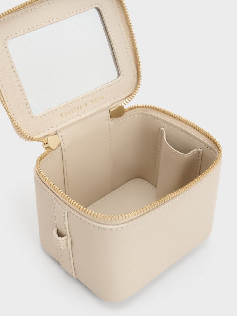 Geanta De Mana Charles & Keith Gaia Boxy Top Bej | 586GRQXYO