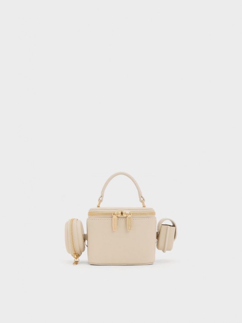 Geanta De Mana Charles & Keith Gaia Boxy Top Bej | 586GRQXYO