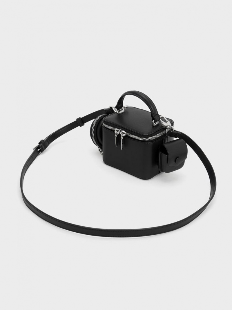 Geanta De Mana Charles & Keith Gaia Boxy Top Negrii | 265FLMTEW