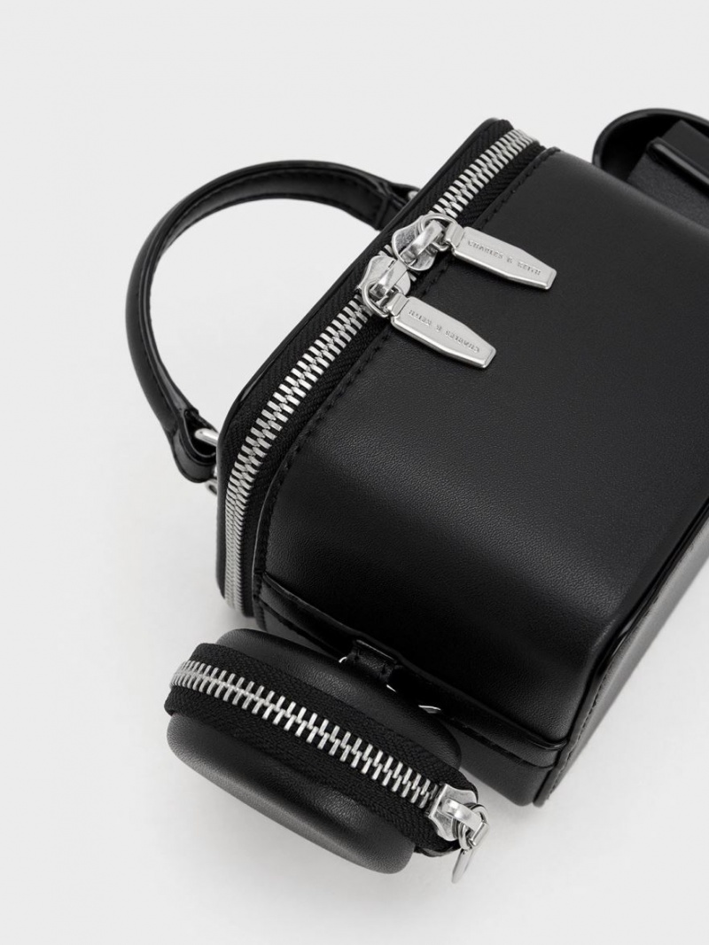 Geanta De Mana Charles & Keith Gaia Boxy Top Negrii | 265FLMTEW