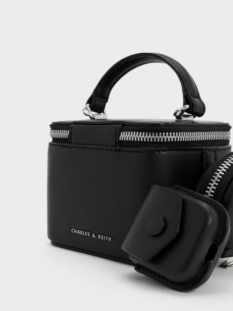 Geanta De Mana Charles & Keith Gaia Boxy Top Negrii | 265FLMTEW