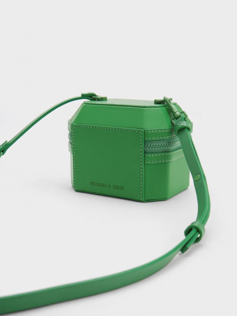 Geanta De Mana Charles & Keith Geometric Boxy Top Verzi | 842UXTHJB