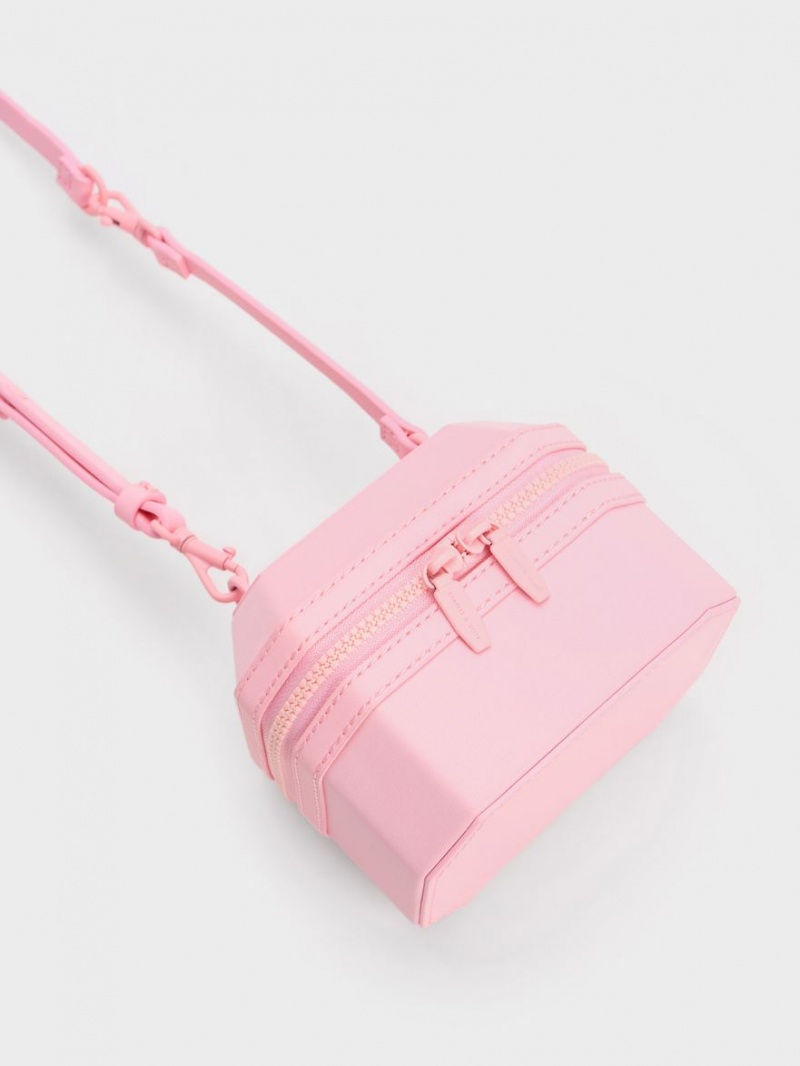 Geanta De Mana Charles & Keith Geometric Boxy Top Roz Deschis | 897JFGAHS