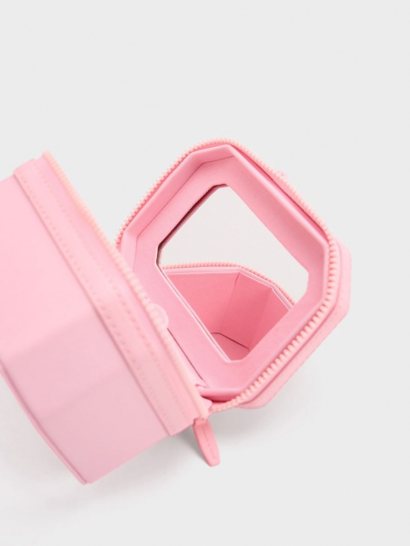 Geanta De Mana Charles & Keith Geometric Boxy Top Roz Deschis | 897JFGAHS