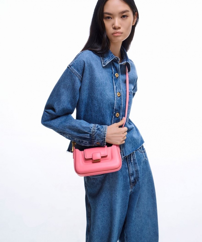 Geanta De Mana Charles & Keith Koa Piele Push-Lock Top Roz | 360KTNCFZ