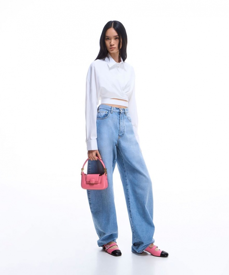 Geanta De Mana Charles & Keith Koa Piele Push-Lock Top Roz | 360KTNCFZ