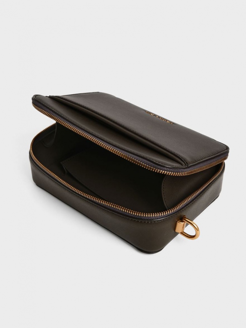 Geanta De Mana Charles & Keith Lock & Key Chain Negrii | 492ZYPDQH