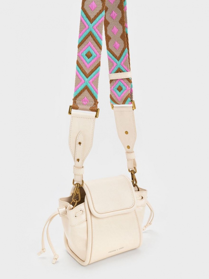 Geanta De Mana Charles & Keith Mini Ashby Top Albi | 183WVNIAG