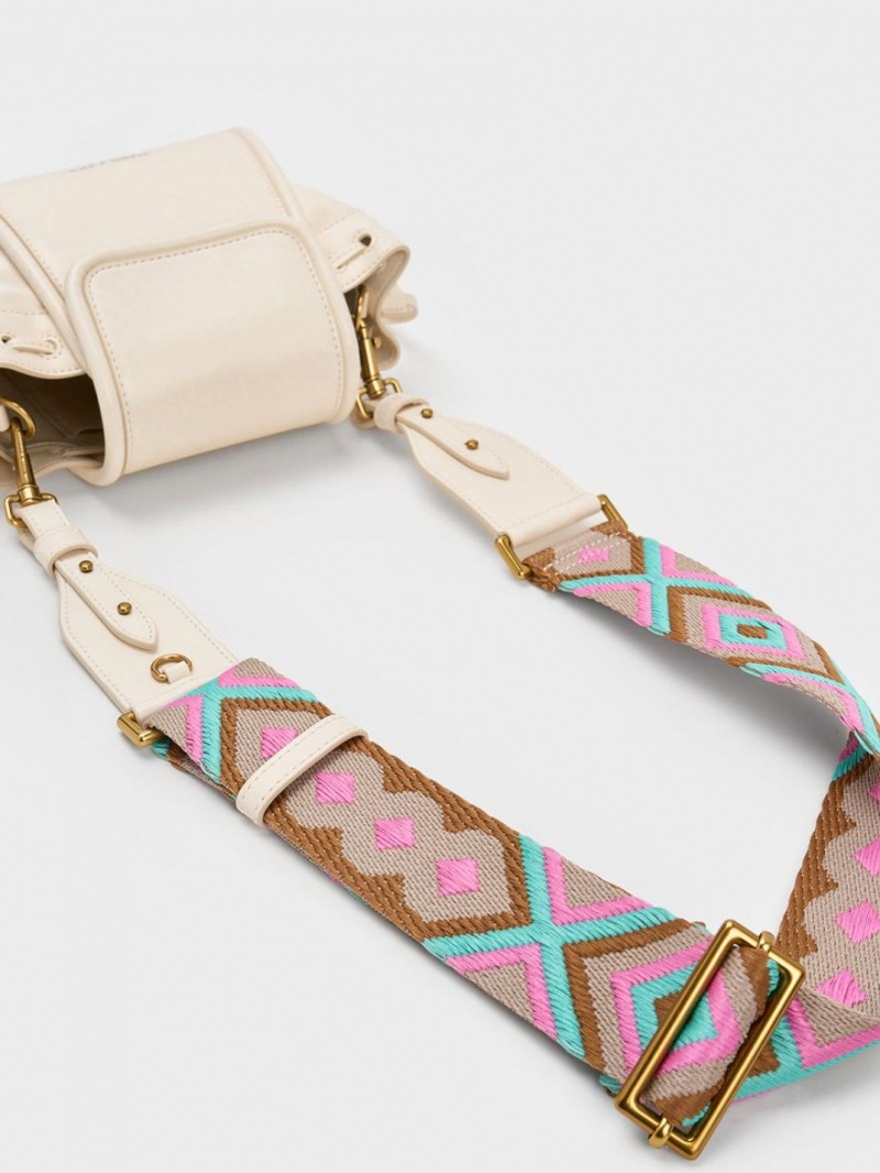 Geanta De Mana Charles & Keith Mini Ashby Top Albi | 183WVNIAG