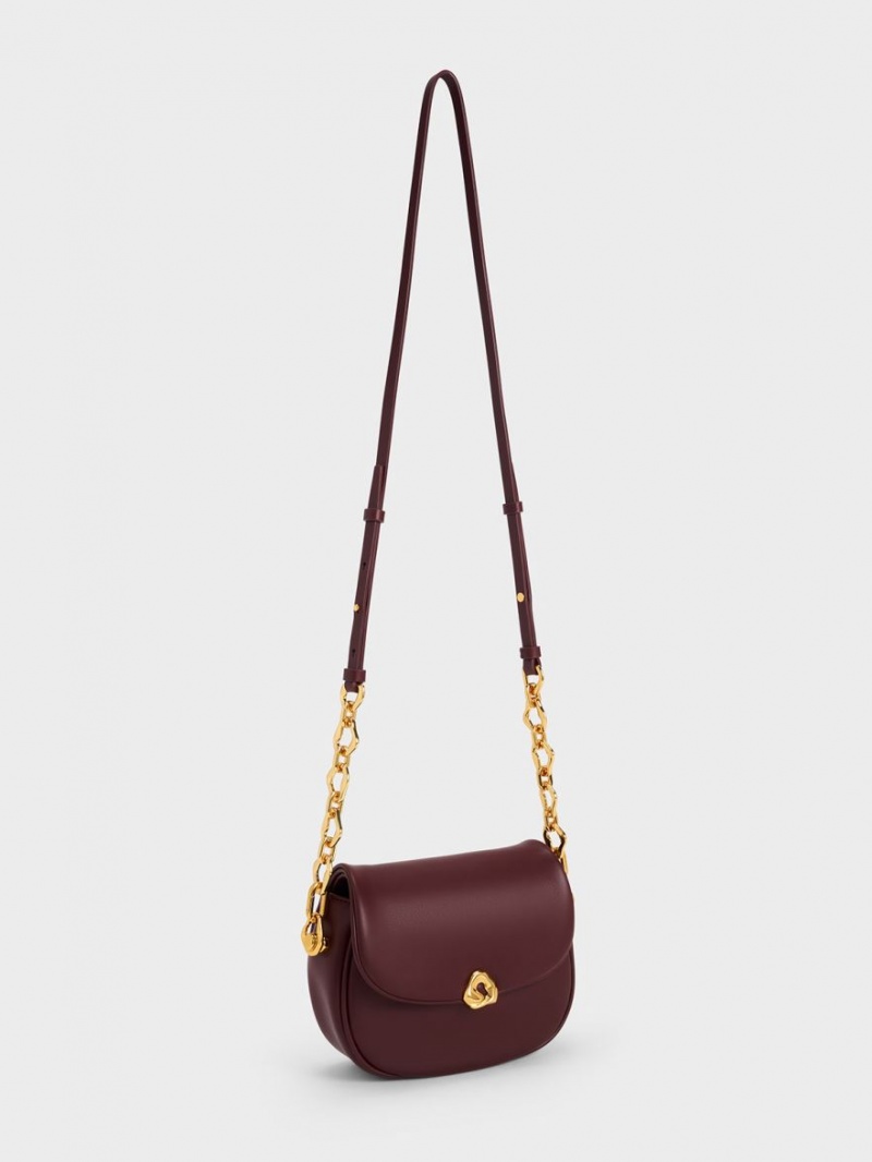 Geanta De Mana Charles & Keith Moira Braided Ciocolata Inchis | 684BVKYMJ