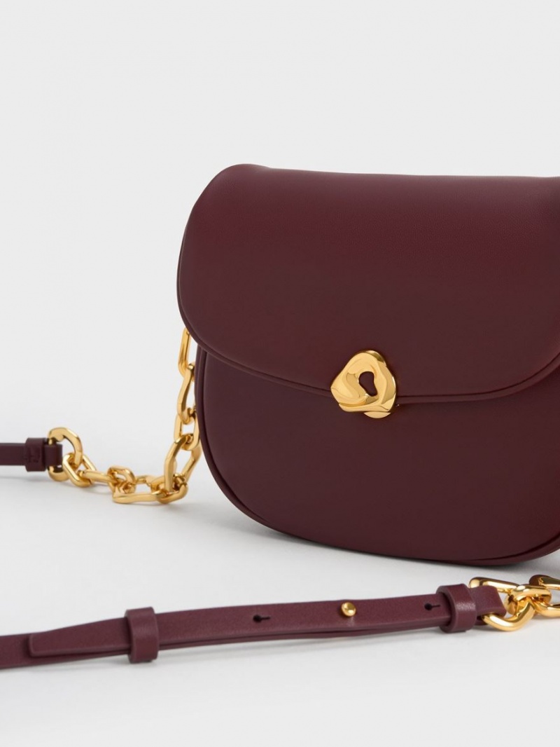 Geanta De Mana Charles & Keith Moira Braided Ciocolata Inchis | 684BVKYMJ