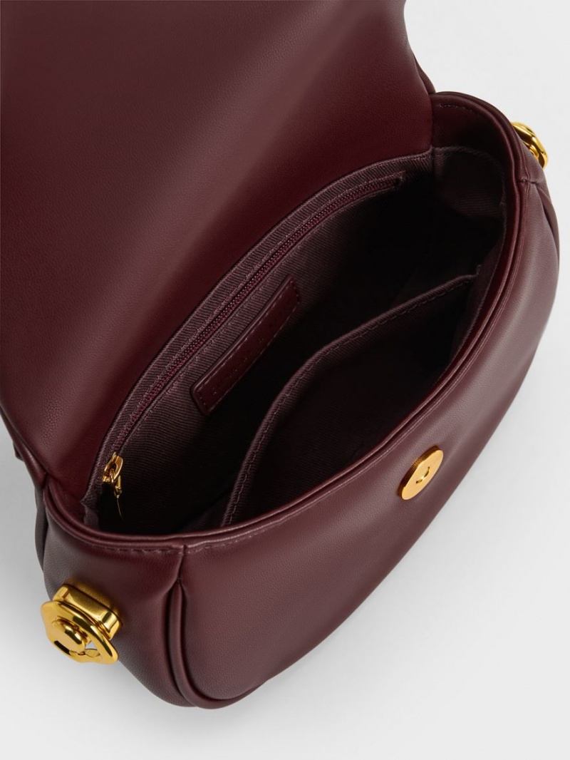Geanta De Mana Charles & Keith Moira Braided Ciocolata Inchis | 684BVKYMJ